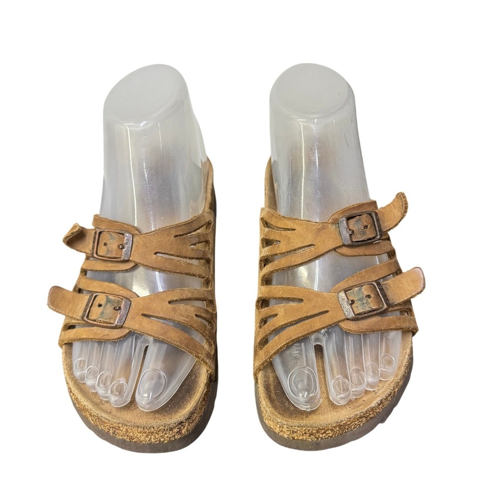Birkenstock Granada Soft Footbed Tobacco Brown Oiled Leather Sandals Womens 38 - Picture 3 of 7
